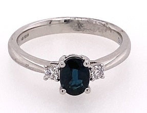 Platinum Sapphire & Diamond Ring 58199