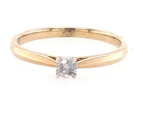 9ct Gold Diamond Solitaire Ring 0.15ct - 58193