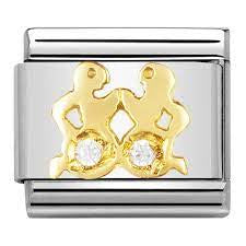 NOMINATION Gold CZ Gemini Charm 030302-03