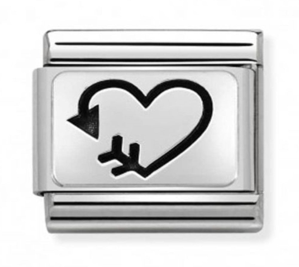 NOMINATION Silvershine Heart with Arrow Charm 330109 38