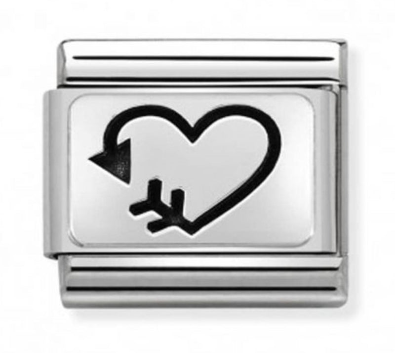 Nomination Silvershine Heart with Arrow Charm 330109 38