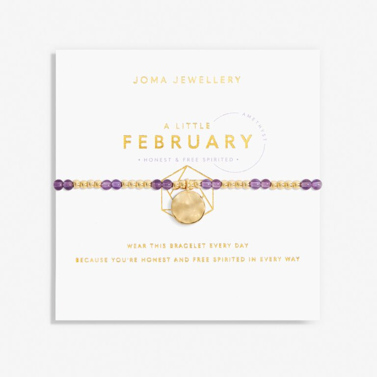 Joma Jewellery A Little Birthstone February Gold Bracelet 6133
