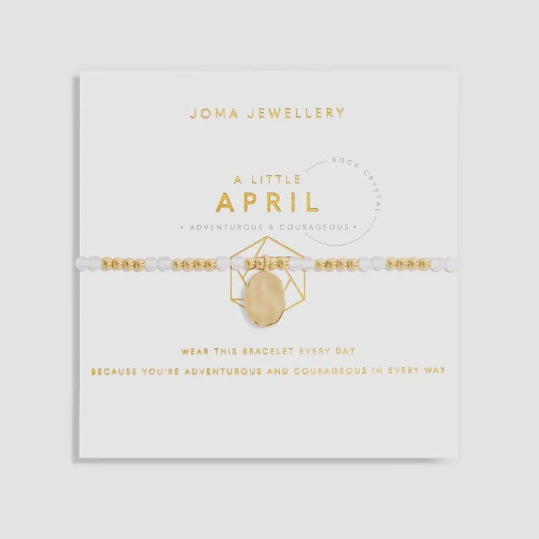 Joma Jewellery A Little Birthstone April Gold Bracelet 6135