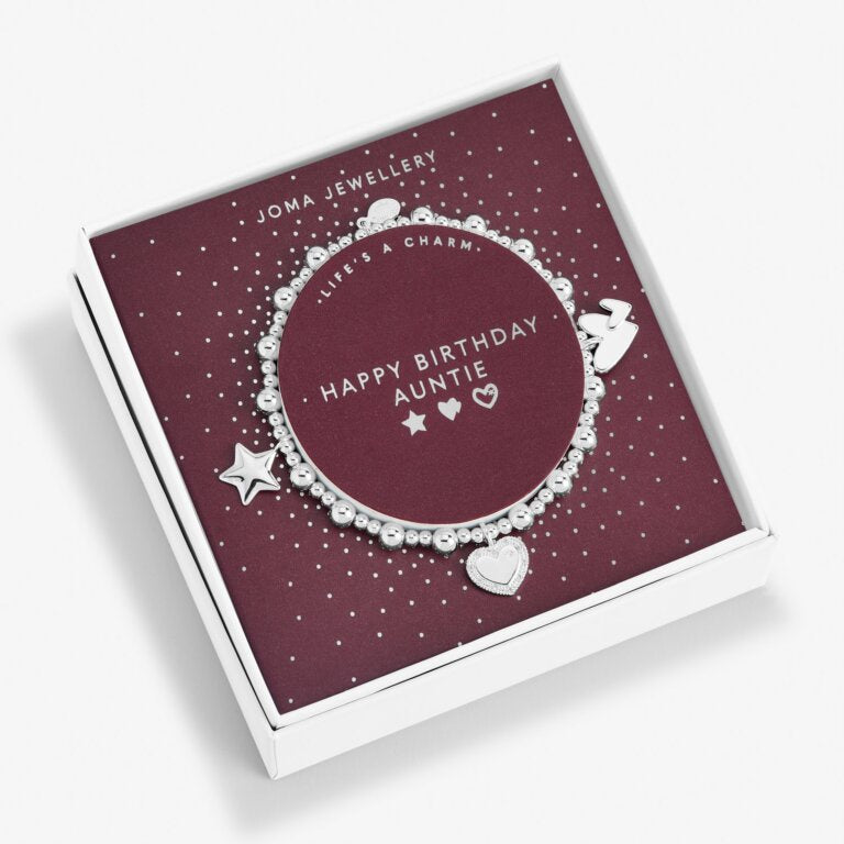 Joma Jewellery Life's A Charm 'Happy Birthday Auntie' Bracelet 6168