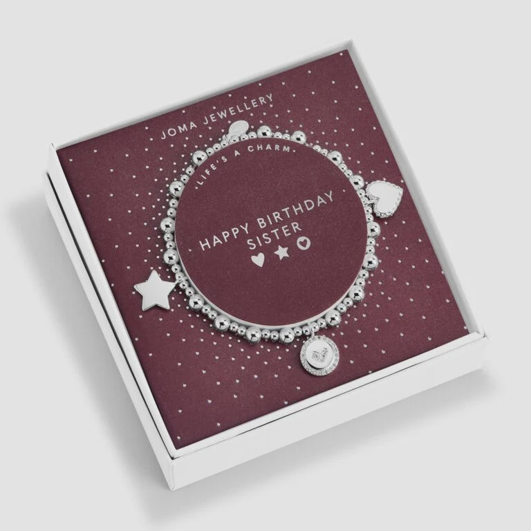 Joma Jewellery Life's A Charm 'Happy Birthday Sister' Bracelet 6170