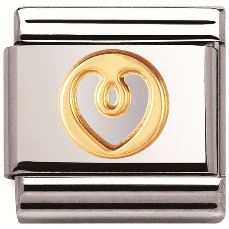 Nomination Ladies Composable Classic 18K Gold Elegance Heart Charm 030152/01