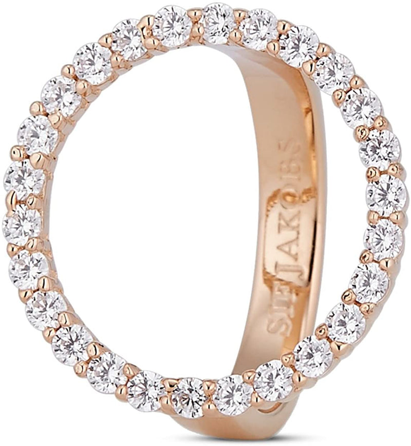 Sif Jakobs Ladies Rose Gold-Plated Biella Grande Ring SJ-R3120-CZ-RG-/56