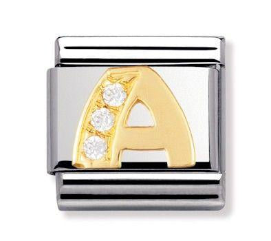 NOMINATION CZ Letter A Charm 030301-01
