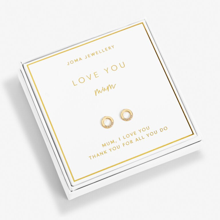 Joma Jewellery Beautifully Boxed 'Love You Mum' Earrings 6237