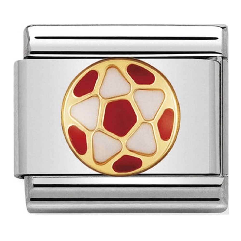 NOMINATION Gold WHITE-RED Ball charm 030204-38