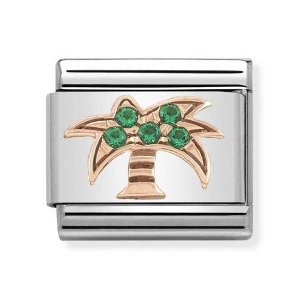 NOMINATION Rose Gold CZ Palm Tree Charm 430302-28