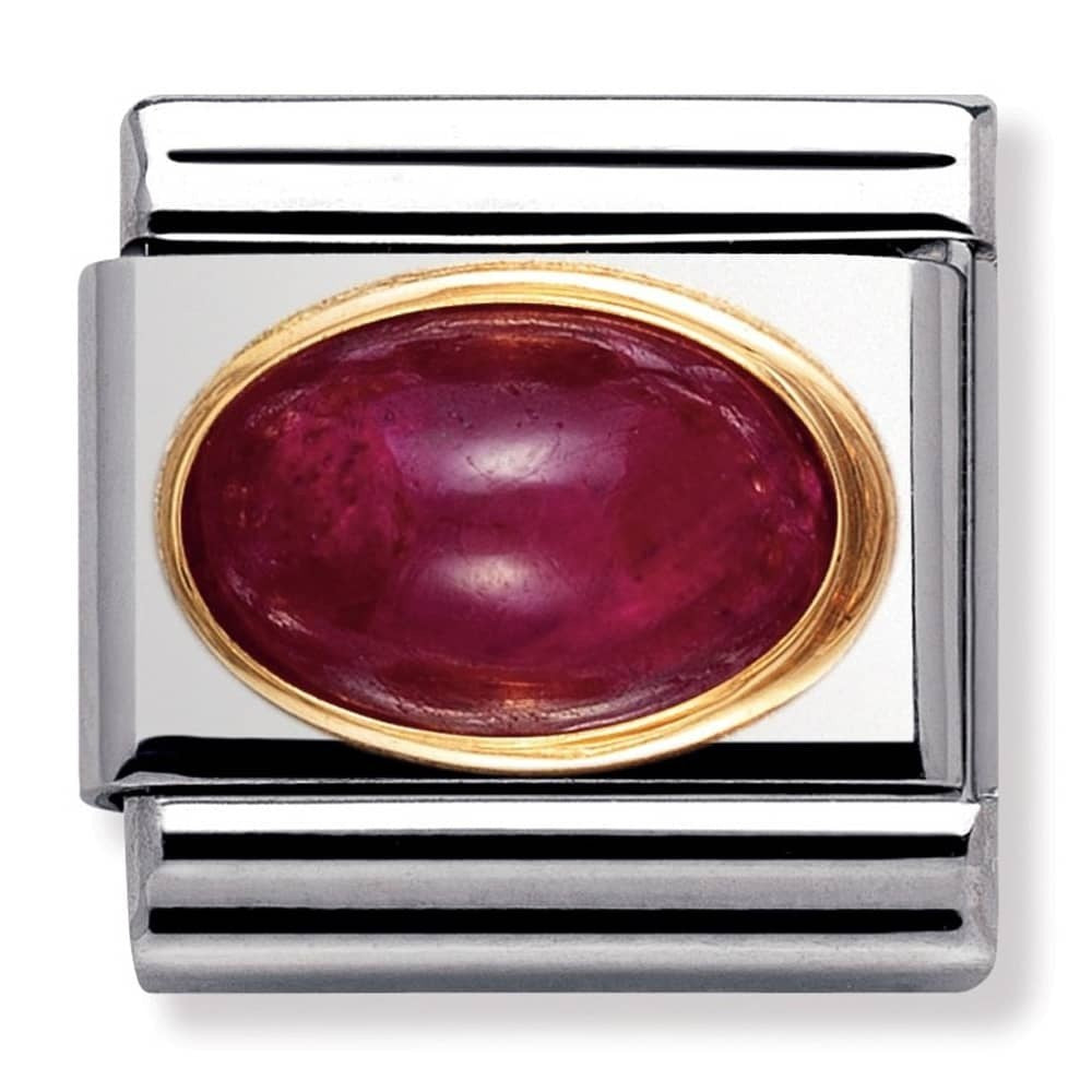 NOMINATION Gold Oval Ruby Charm 030504-10