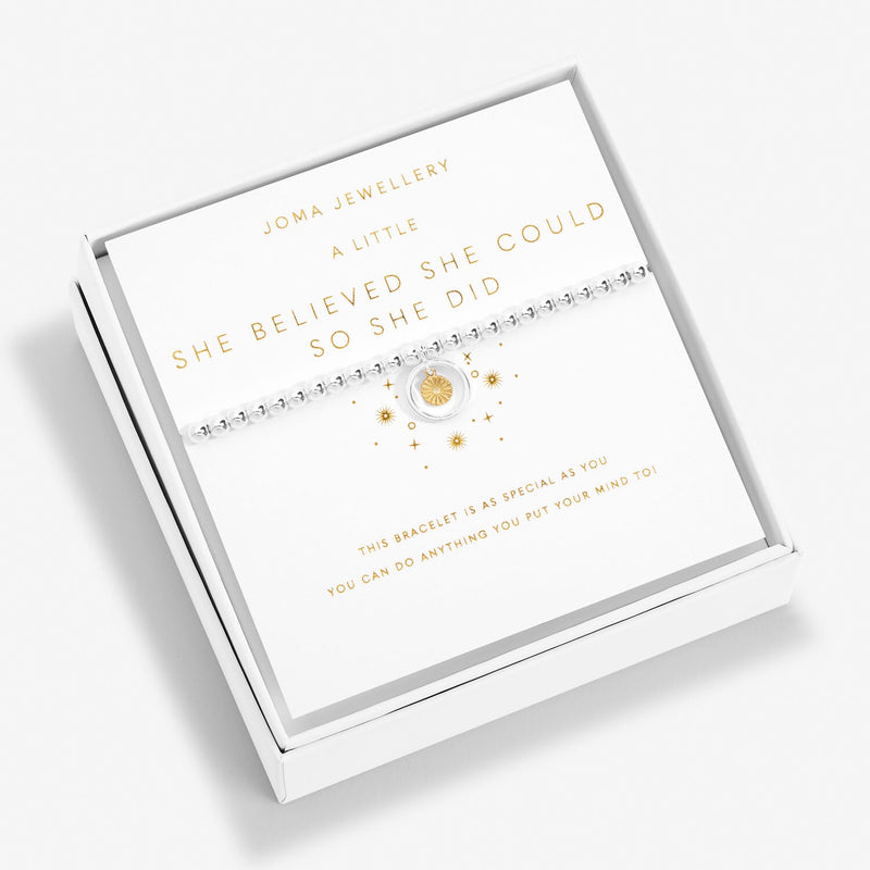 Joma Jewellery Boxed A Little 'She Believed She Could So She Did' Bracelet 6843