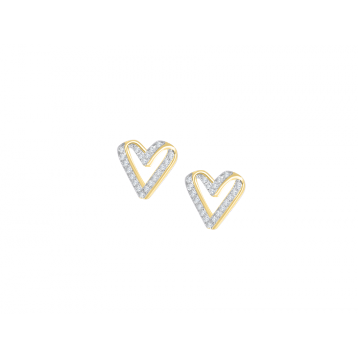 9ct Diamond Set Heart Earrings 6928EYWD