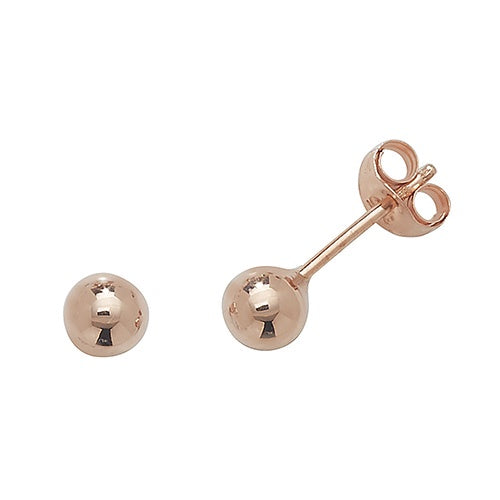 9ct Rose Gold 4mm Ball Stud Earrings