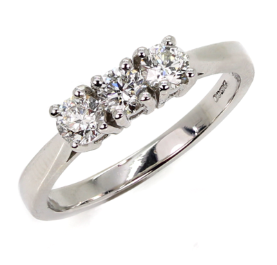 18ct White Gold Trilogy Diamond Ring 0.51ct - 3DG50K