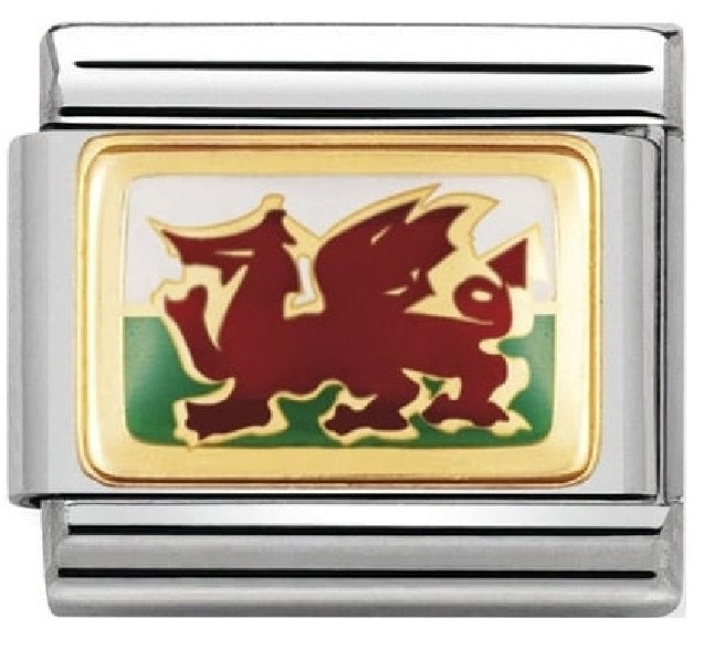 Nomination Gold Enamel Wales Flag 030273-40
