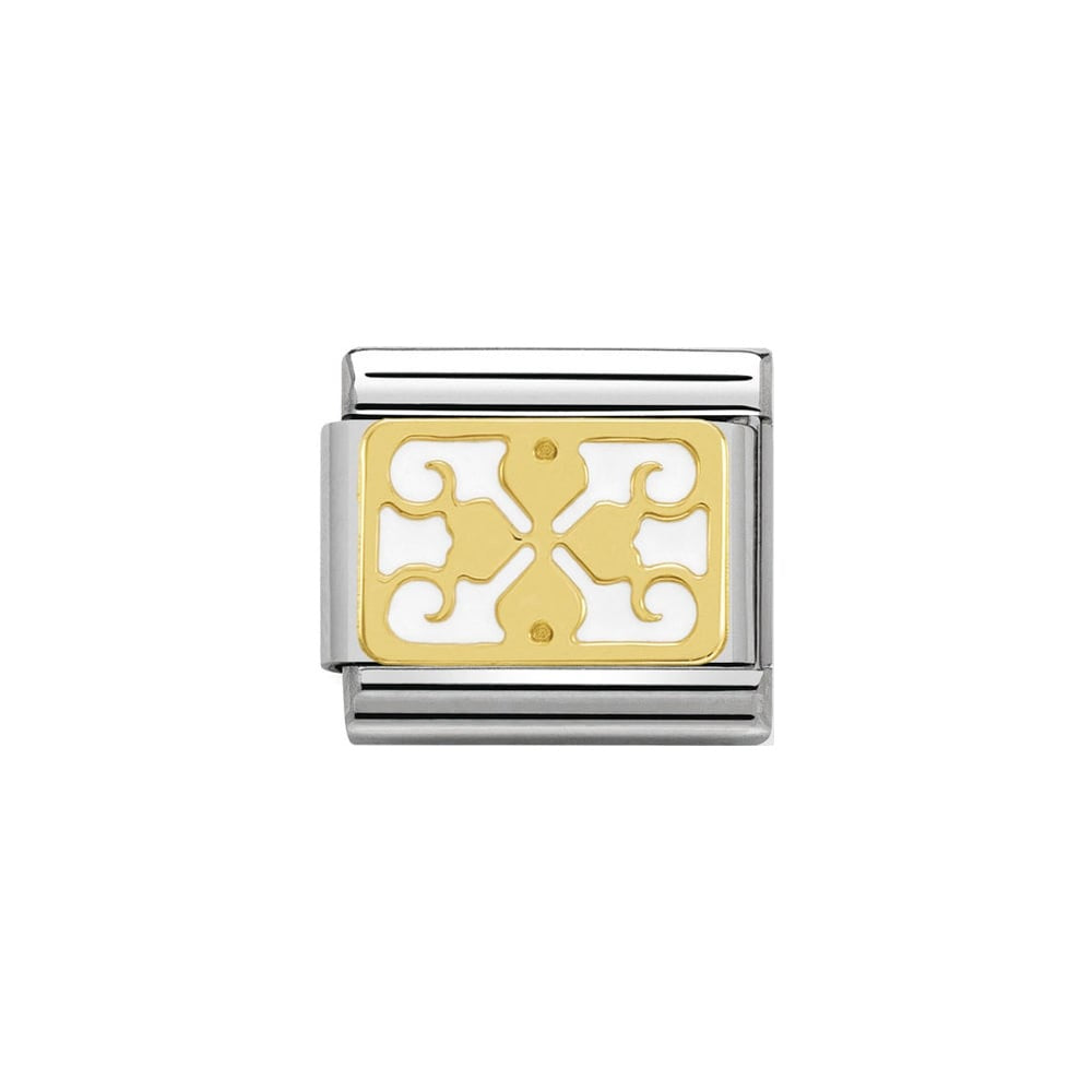 NOMINATION Classic Four Leaf Clover With White Enamel Charm 030280/15