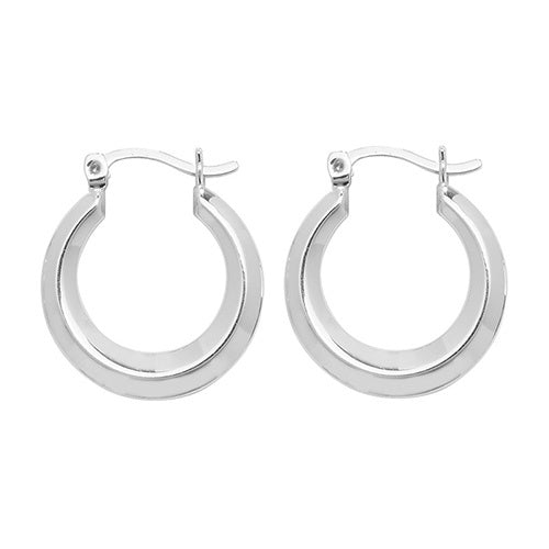 Silver Round Creole Earrings