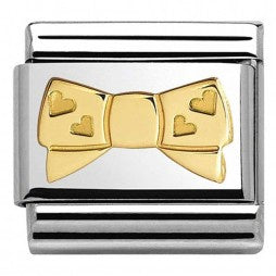 Nomination Gold Madame Monsieur Heart Bow Charm 030162/24