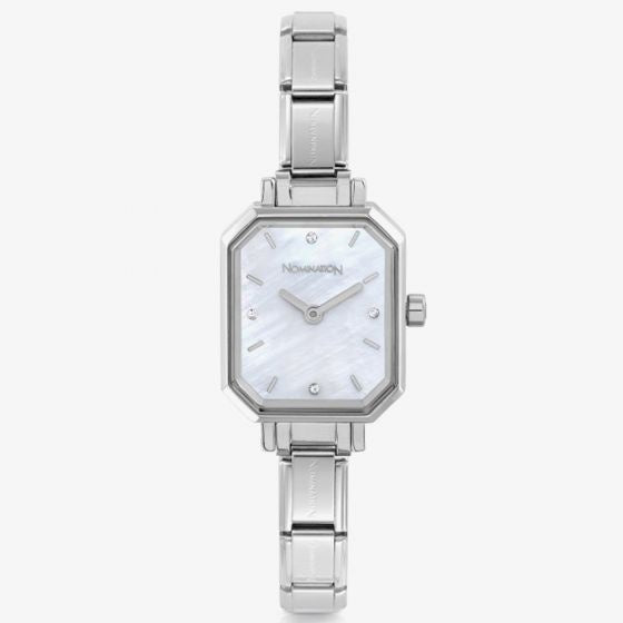 Nomination Watch Rectangular Steel Mother of Pearl Dial 076030-008