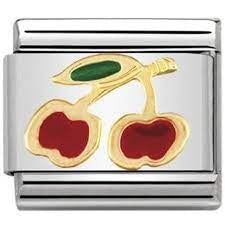 NOMINATION Gold Cherry Charm 030215-05