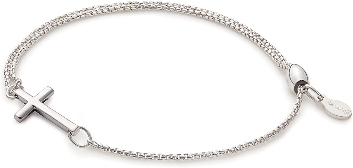 ALEX AND ANI Silver Cross Adjustable Chain Bracelet PC14SPB05S