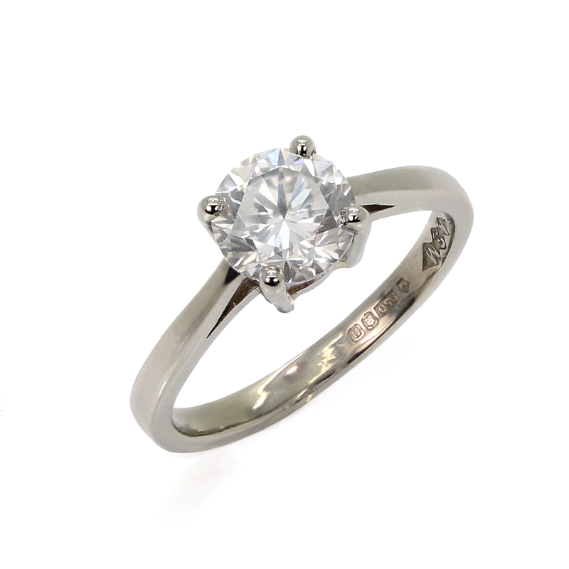 Platinum Solitaire Diamond Ring - ASM1409