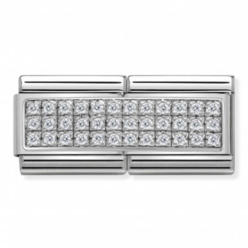 NOMINATION Double Pave White CZ Charm 330733-01