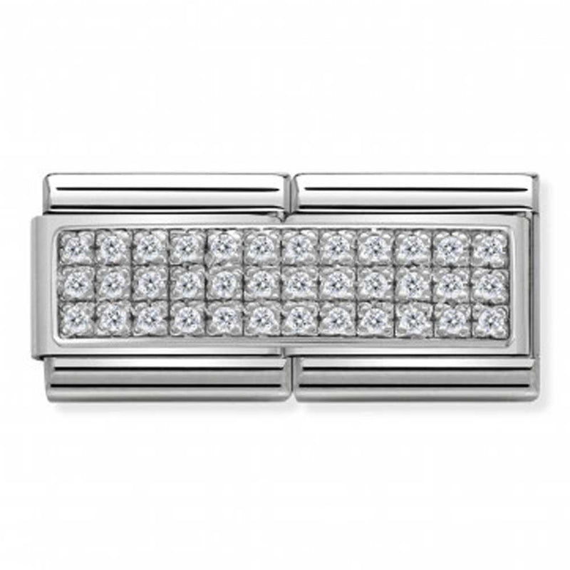 Nomination Double Pave White CZ Charm 330733-01