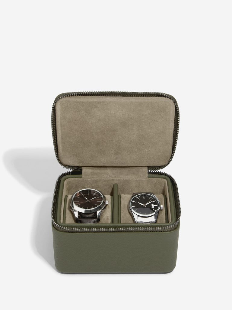 Stackers Zipped Double watch box Olive 74578