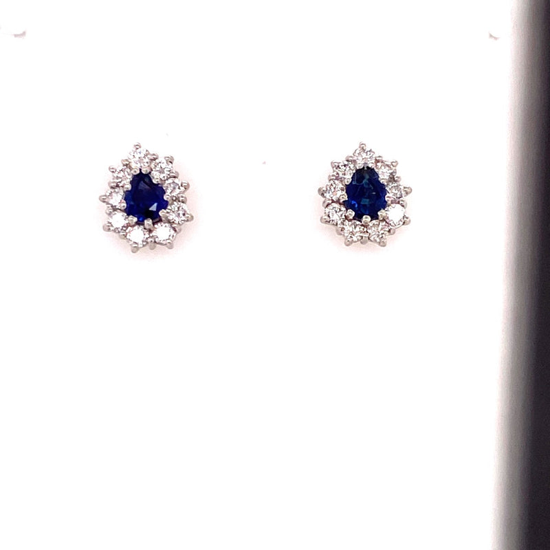 18ct Gold Sapphire & Diamond Earrings 2259