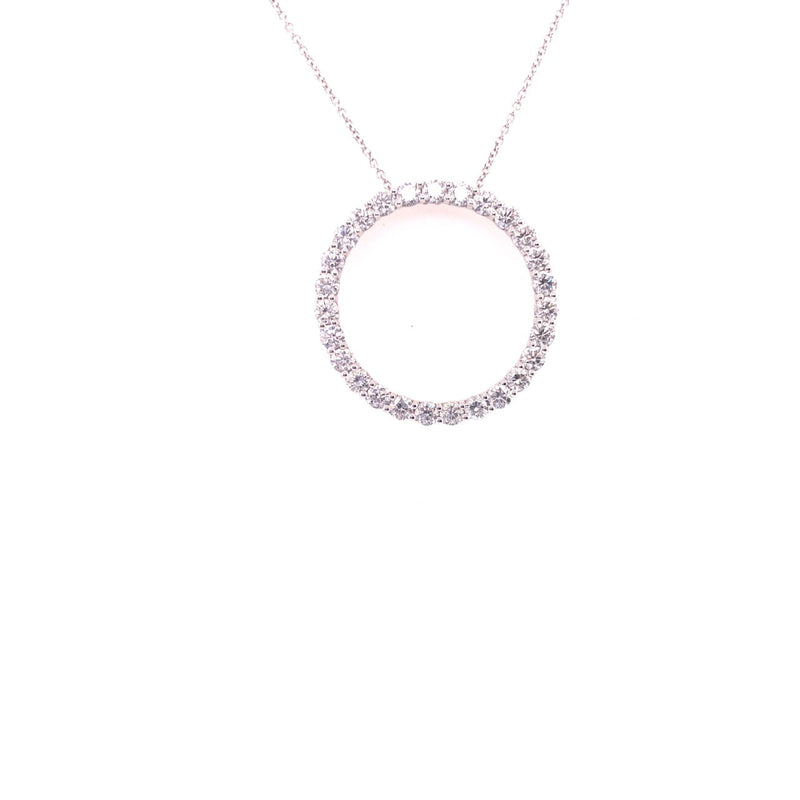 18ct White Gold Circle Diamond Pendant ARG1357 1.99ct