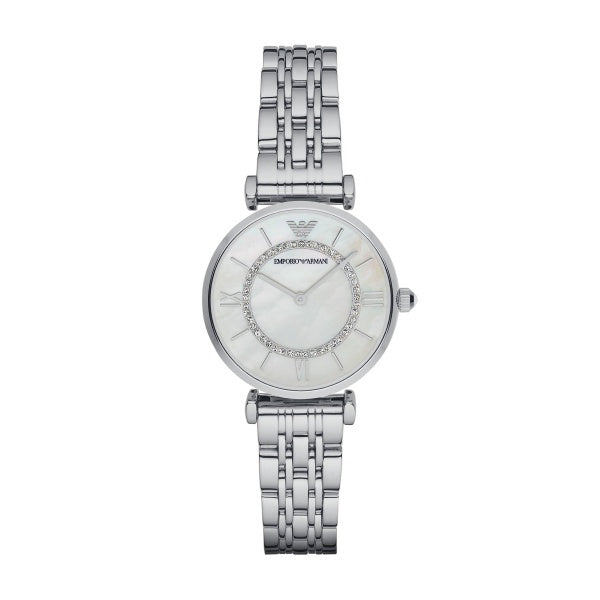 Emporio Armani S/S Mother of pearl Gianni T-Bar Watch AR1908