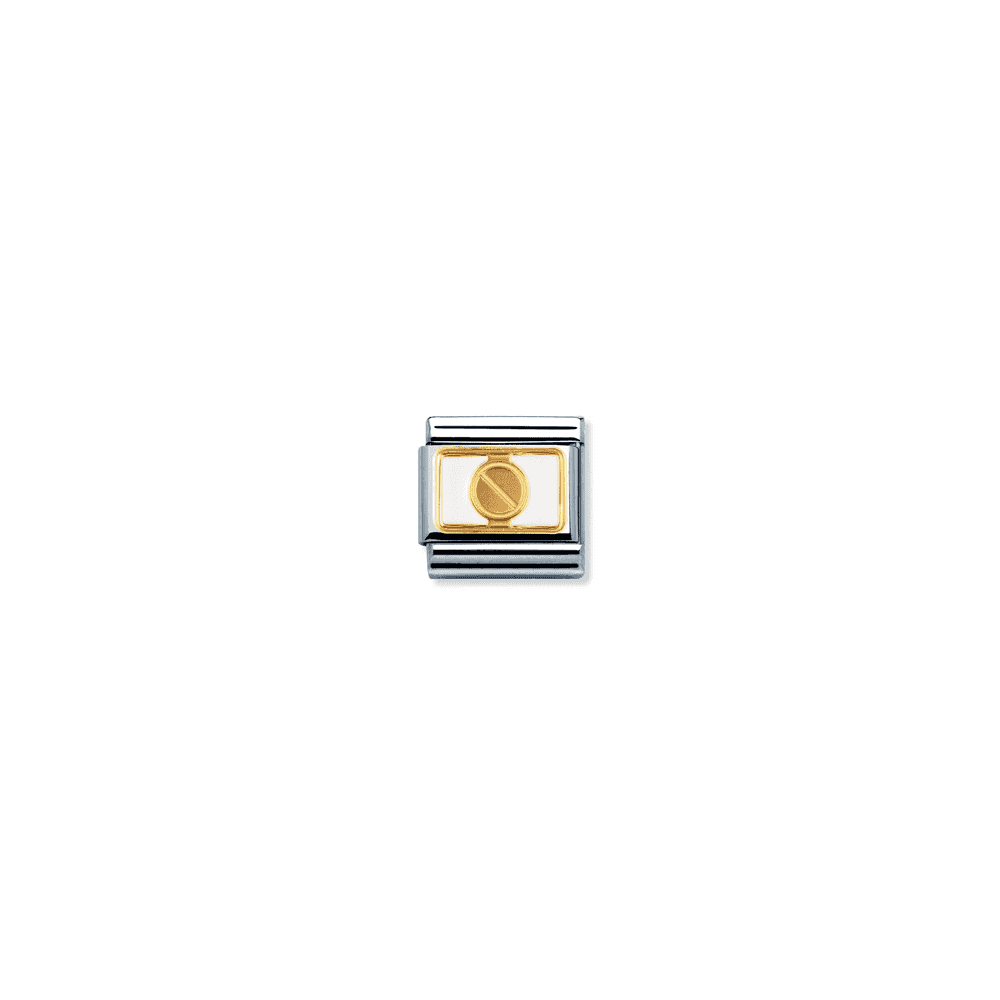 NOMINATION Classic Gold Screw White Plate Link ~ 030280/05