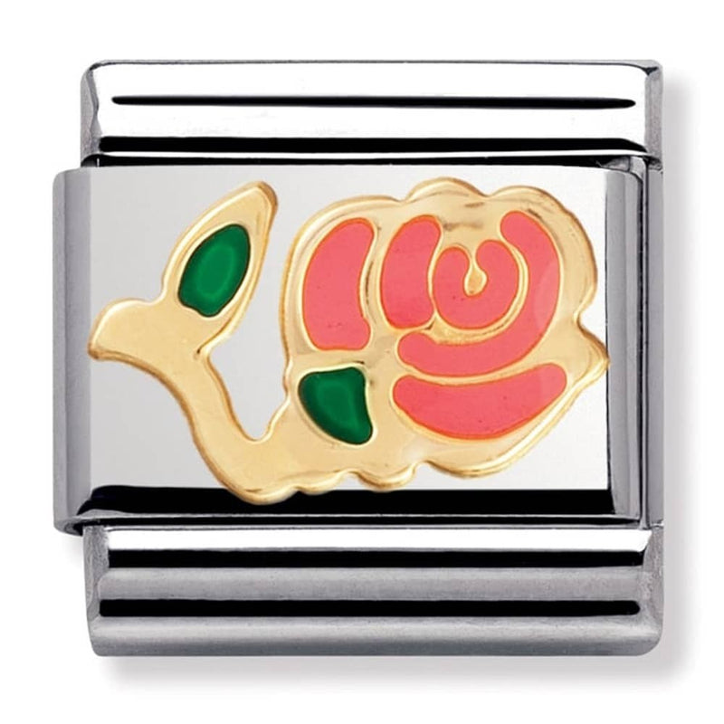 Nomination Enamel Gold Pink Rose Charm 030214-33