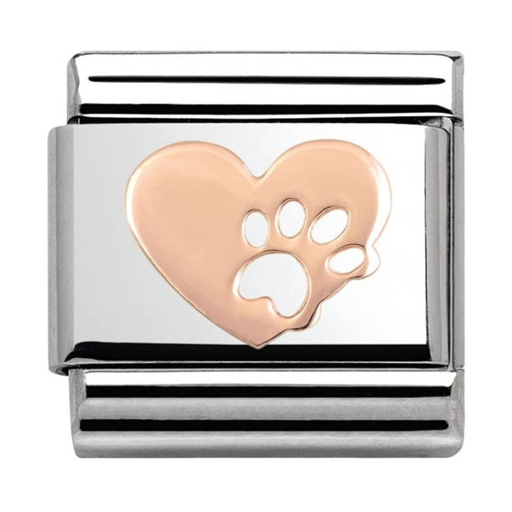 NOMINATION Gold Heart Footprints Charm 430104-12