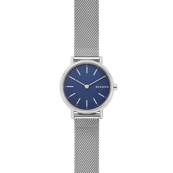 Skagen Lds S/S Mesh Bracelet Signatur Blue Dial Watch SKW2759
