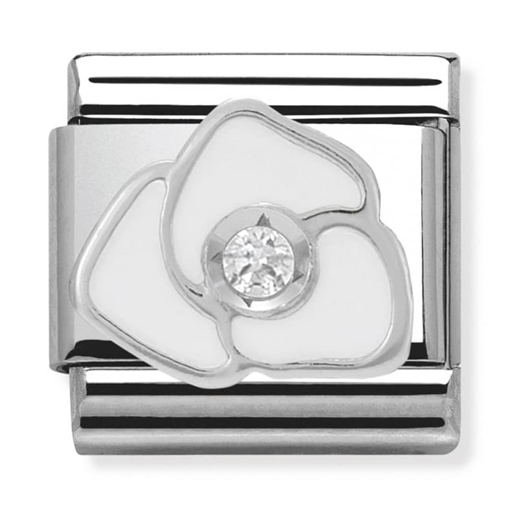 NOMINATION White Rose CZ Charm 330305-06