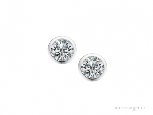 Silver April Birthstone CZ Orbit Earrings 5004SILCZ