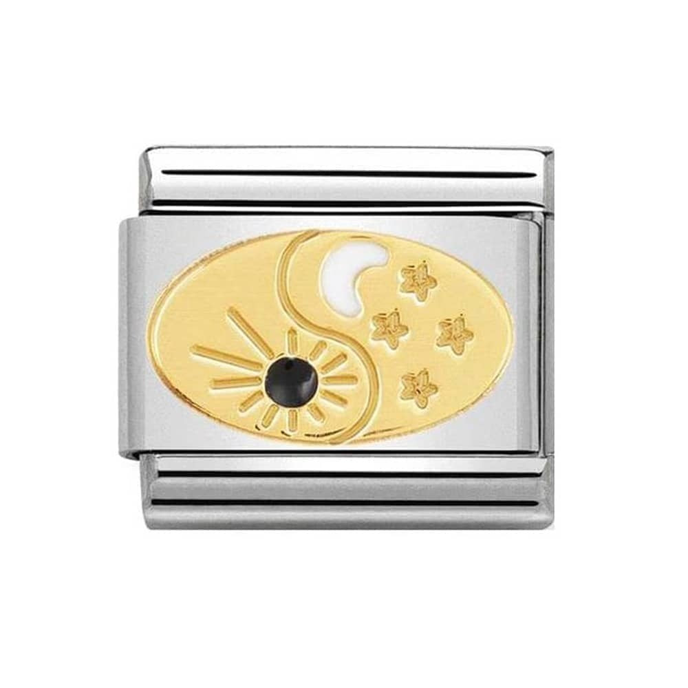 NOMINATION Charm SYMBOLS Enamel Gold 750 Tao Sun Moon
