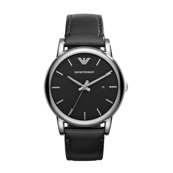 Emporio Armani Black Leather Watch AR1692
