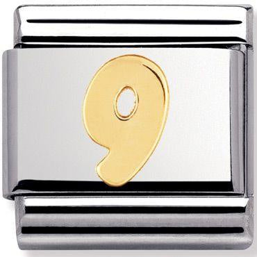 Nomination Gold Number 9 Charm 030102-09