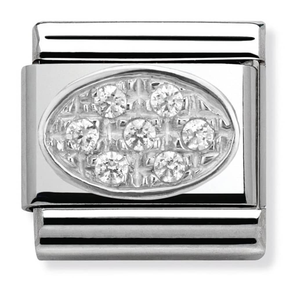 NOMINATION Oval Pave White CZ Charm 330308-01