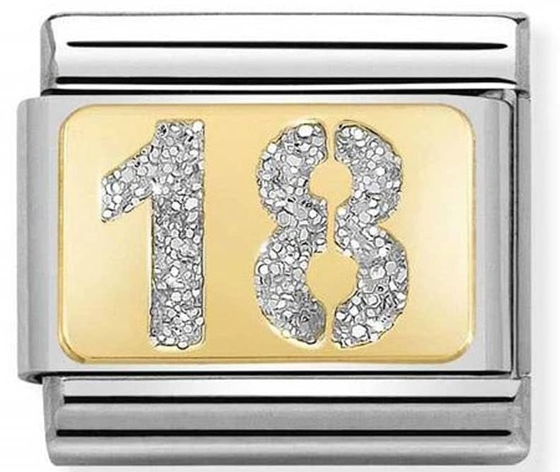 NOMINATION GLITTER Gold 18 SILVER charm 030224-01