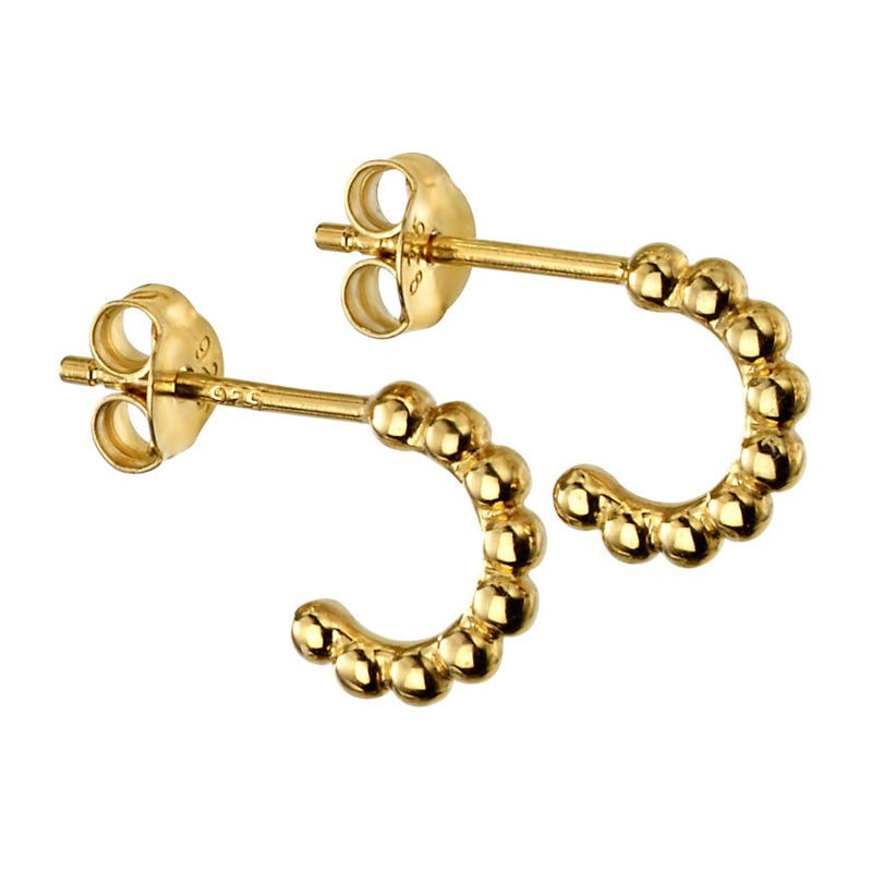 Gold Plated Small Ball Hoop Earrings
