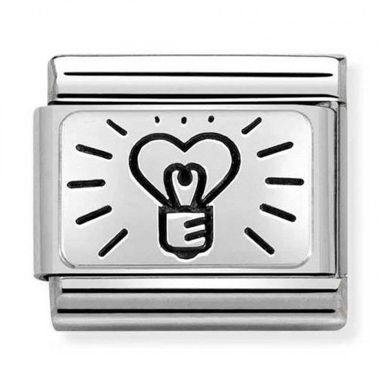 NOMINATION Silver Light Bulb with Heart 330109-60