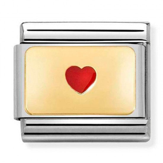 Nomination Gold Small Heart with Red Enamel 030284-50