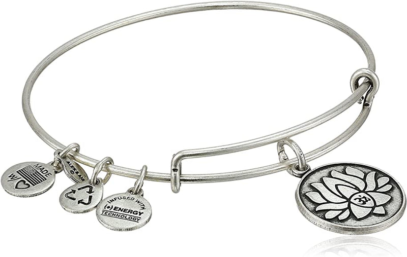 ALEX AND ANI Lotus Peace Petals Charm Bangle A17EBLPPRS