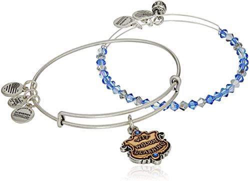 ALEX AND ANI Silver Ravenclaw Motto Bangle Set AS18HP48TTRS